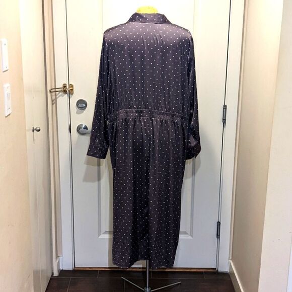 5$ Item! A MTL 1980 (Reitmans) 28 Grey Polkadot Button Front Long Sleeve Dress - Picture 7 of 10